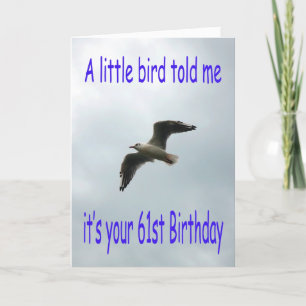 Carte Happy 61st Birthday Flying Seagull bird