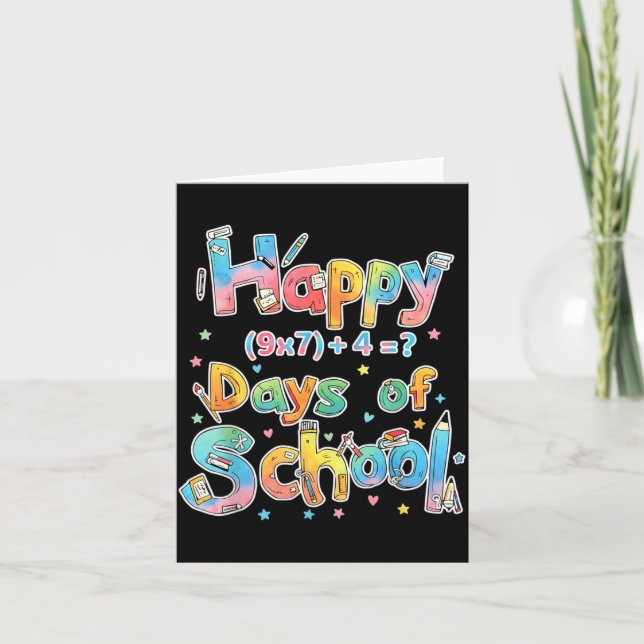 Carte Happy 67 Days Of School Math Equation Teacher Six  (Devant)