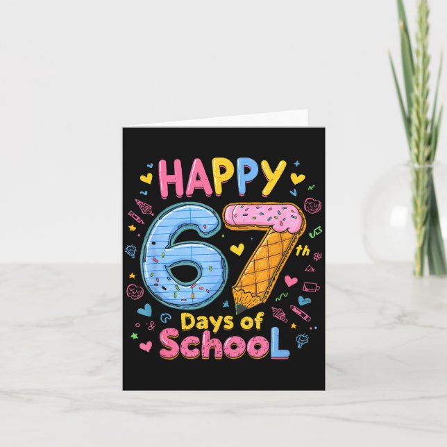 Carte Happy 67 Days Of School Six Seven Kids Boys Girls  (Devant)