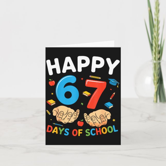 Carte Happy 67 Days Of School Six Seven Meme Boy Girl Te (Devant)