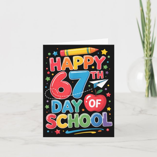 Carte Happy 67 Days Of School Teachers Students Six Seve (Devant)