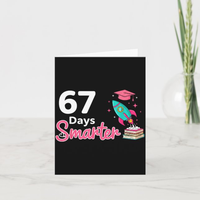 Carte Happy 67 Days Smarter School Student Teacher Kids  (Devant)