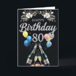 Carte Happy 80th Birthday<br><div class="desc">Bonne carte d'anniversaire 80e</div>