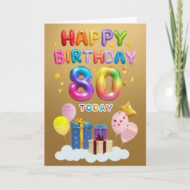 Carte Happy 80th Birthday (Devant)