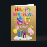 Carte Happy 80th Birthday<br><div class="desc">Bonne carte d'anniversaire 80e</div>