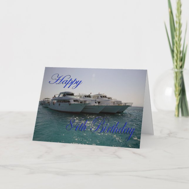 Carte Happy 84th Birthday Dive boats (Devant)