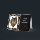 Carte Happy 89th Birthday with Watercolor Wolf<br><div class="desc">Loup,  Loups,  Animal sauvage,  Nature,  Aquarelle</div>