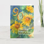 Carte Happy 90th Birthday Greeting Card<br><div class="desc">A simple but elegant card to celebrate a 90th Birthday. Created from an original watercolour painting. I am happy to customise any of my cards for you and to create sets of cards and invitations for your special occassions.</div>