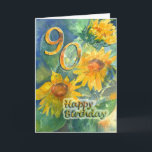Carte Happy 90th Birthday Greeting Card<br><div class="desc">A simple but elegant card to celebrate a 90th Birthday. Created from an original watercolour painting. I am happy to customise any of my cards for you and to create sets of cards and invitations for your special occassions.</div>