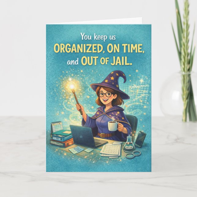 Carte Happy Admin Pro Day - You're a Wizard! (Devant)