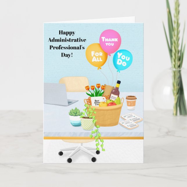 Carte Happy Administrative Professionals Day with Gift  (Devant)