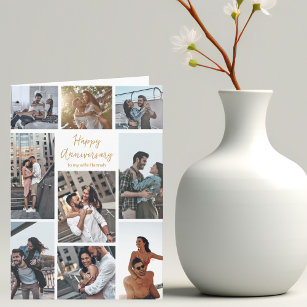 Carte Happy Anniversaire Photo Collage Romantique Modern