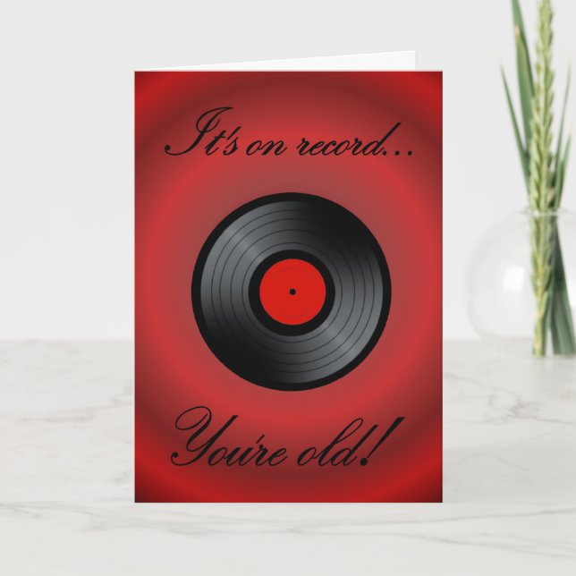 Carte Happy Anniversaire vinyle disque vinyle retro (Devant)
