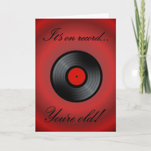 Carte Happy Anniversaire vinyle disque vinyle retro