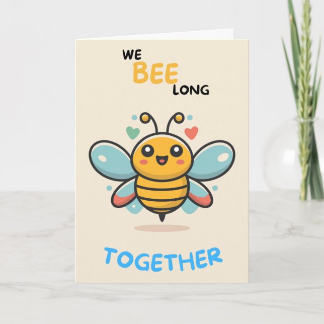 Carte Happy Anniversary Cute Funny Simple Bee Card (Devant)