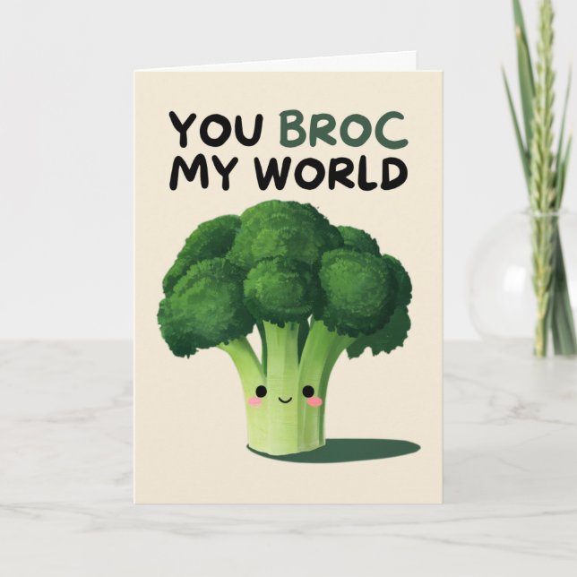 Carte Happy Anniversary Cute Funny Simple Broccoli Card (Devant)