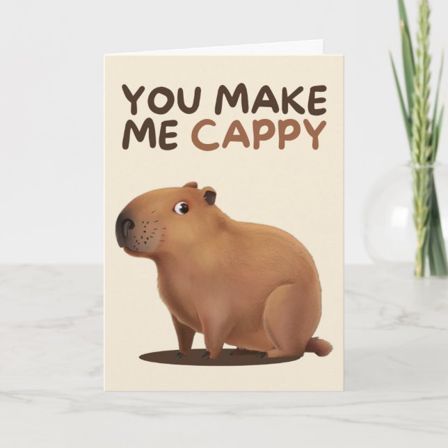Carte Happy Anniversary Cute Funny Simple Capybara Card (Devant)