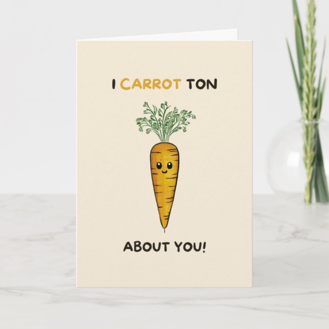 Carte Happy Anniversary Cute Funny Simple Carrot Card (Devant)