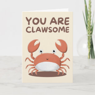Carte Happy Anniversary Cute Funny Simple Crab Card