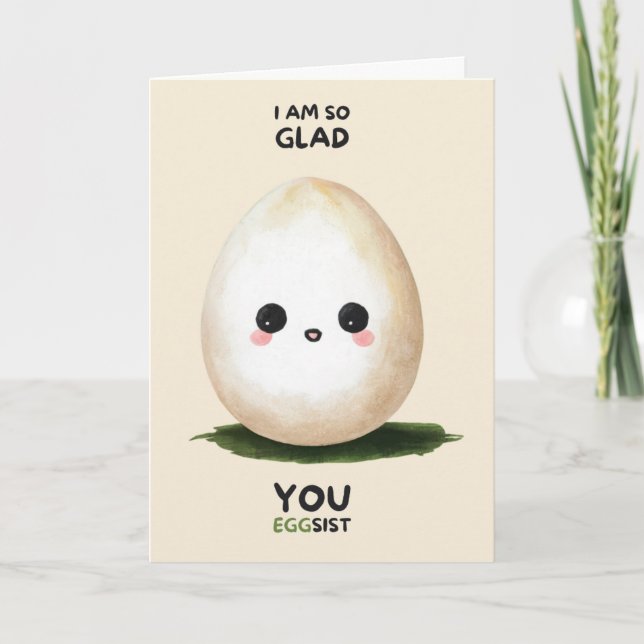 Carte Happy Anniversary Cute Funny Simple Egg Card (Devant)