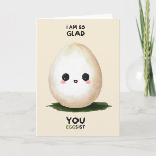 Carte Happy Anniversary Cute Funny Simple Egg Card