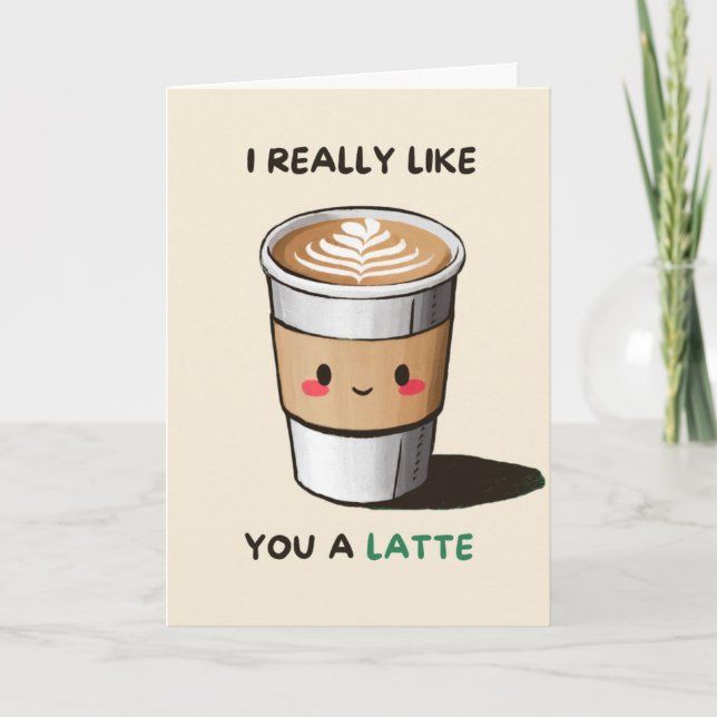 Carte Happy Anniversary Cute Funny Simple Latte Card (Devant)