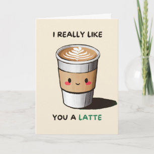 Carte Happy Anniversary Cute Funny Simple Latte Card
