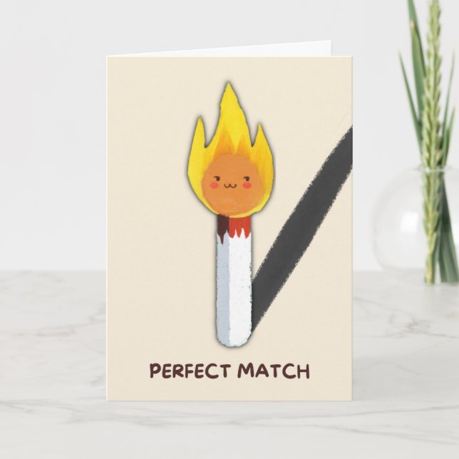 Carte Happy Anniversary Cute Funny Simple Match Card (Devant)