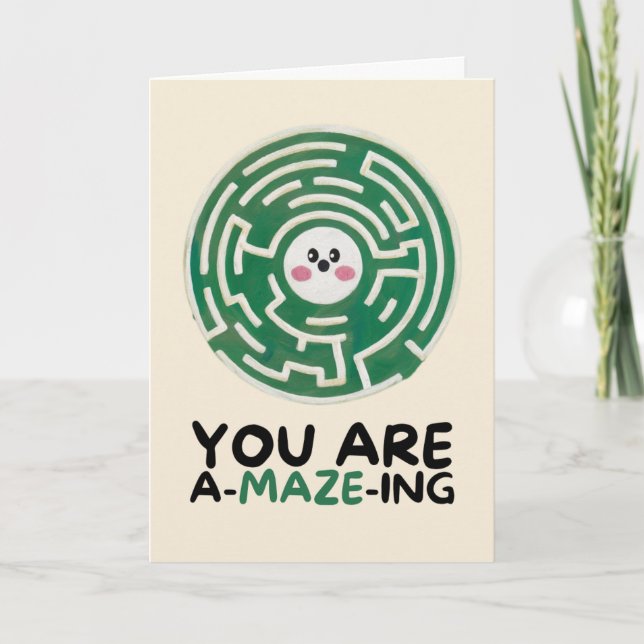Carte Happy Anniversary Cute Funny Simple Maze Card (Devant)