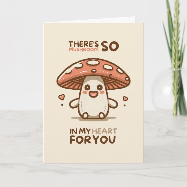Carte Happy Anniversary Cute Funny Simple Mushroom Card (Devant)