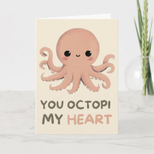 Carte Happy Anniversary Cute Funny Simple Octopus Card