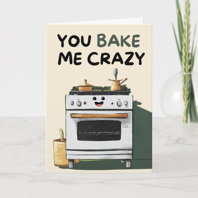 Carte Happy Anniversary Cute Funny Simple Oven Card (Devant)