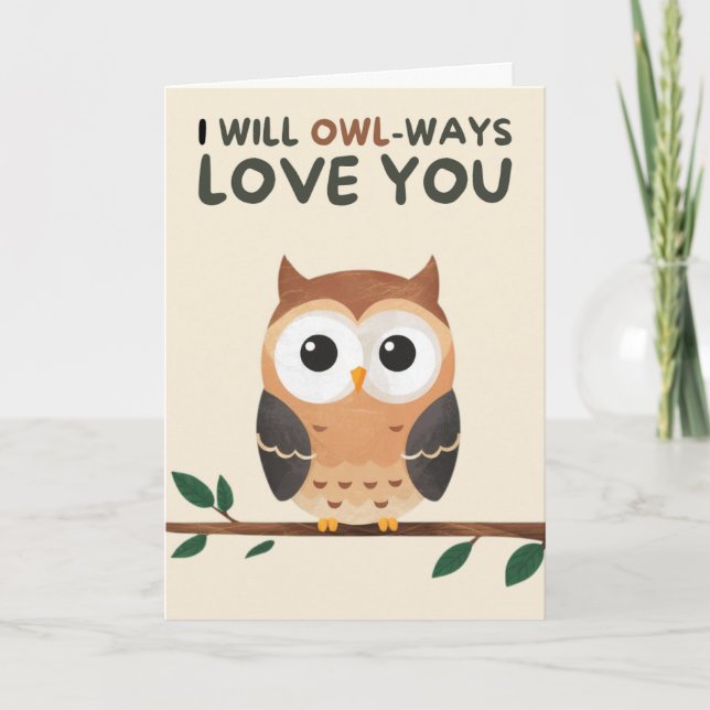 Carte Happy Anniversary Cute Funny Simple Owl Card (Devant)