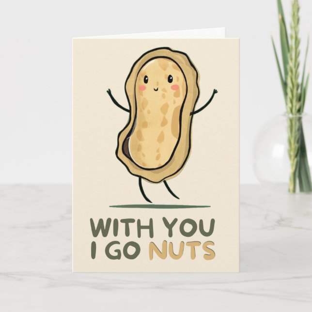 Carte Happy Anniversary Cute Funny Simple Peanut Card (Devant)