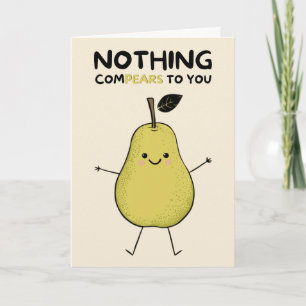 Carte Happy Anniversary Cute Funny Simple Pear Card