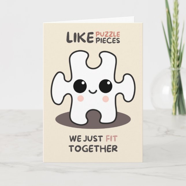 Carte Happy Anniversary Cute Funny Simple Puzzle Card (Devant)