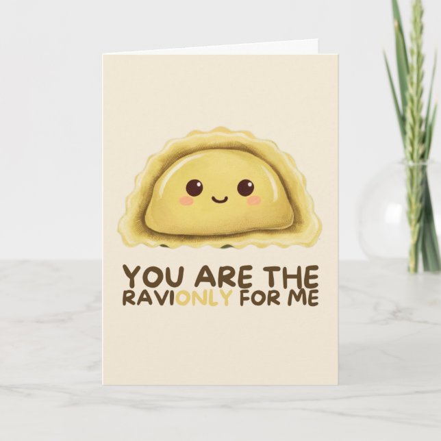 Carte Happy Anniversary Cute Funny Simple Ravioli Card (Devant)