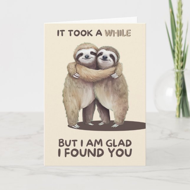 Carte Happy Anniversary Cute Funny Simple Sloth Card (Devant)
