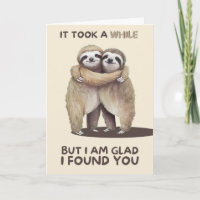 Happy Anniversary Cute Funny Simple Sloth Card