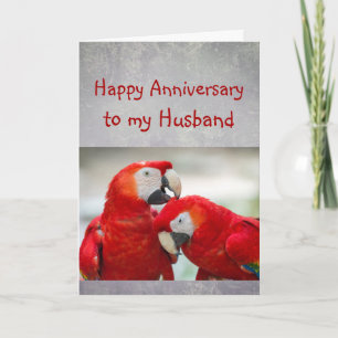 Carte Happy Anniversary Sweetheart Parrot Husband Love