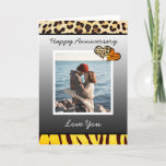Carte Happy Anniversary to you Add Your Photo<br><div class="desc">Happy Anniversary to you boyfriend or husband card. Add your photo in the personalize area. Lion et tigre. Fun flirty romantic card.</div>