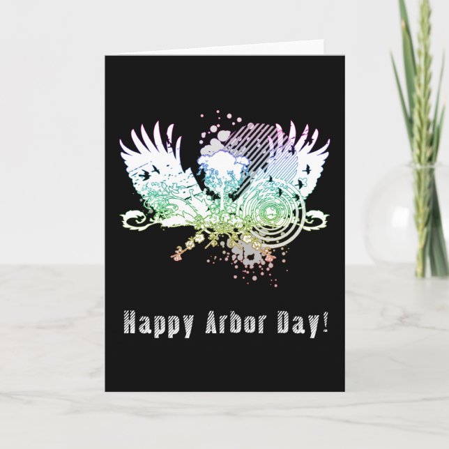 Carte Happy Arbor Day hi-fi arbre (Devant)