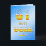Carte Happy Beer day 61st birthday card<br><div class="desc">A big pint of beer for a birthday ! Wish happy birthday with this cheery beer card.</div>