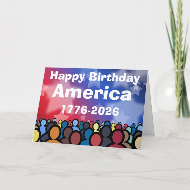 Carte Happy Birthday America 1776 to 2026 (Devant)