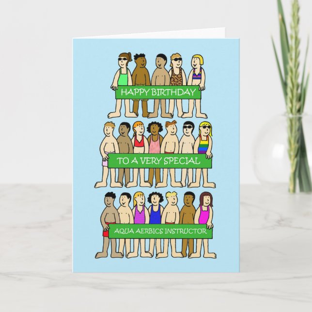Carte Happy Birthday Aqua Aerobics Instructor (Devant)