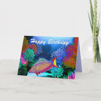 Carte Happy Birthday Aquarium Fish Card