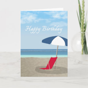 Carte Happy birthday beach