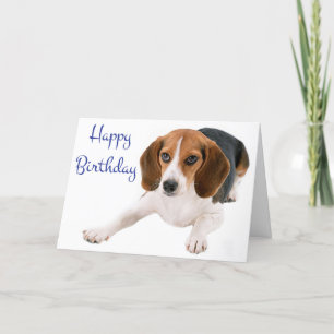 Carte Happy Birthday Beagle Puppy Dog Greeting Card