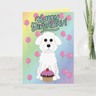 Carte Happy Birthday Bichon Frise