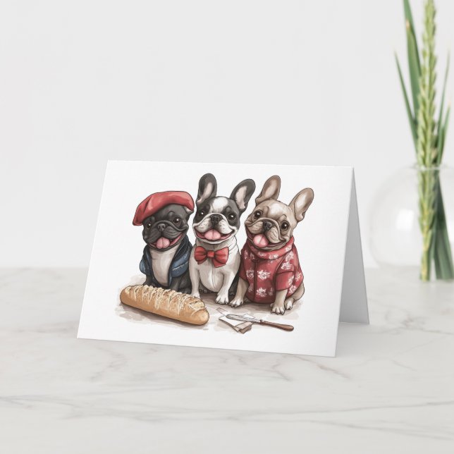 Carte Happy Birthday Bonjour French Bulldogs (Devant)
